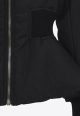 Zip-Up Peplum Bomber Jacket