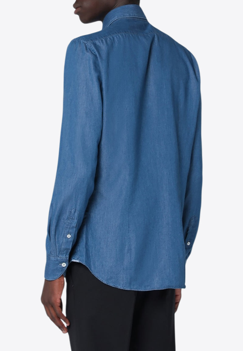 XACUS Denim Long-Sleeved Shirt Blue 722ML91118/R_XACUS-002