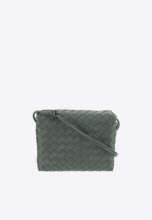 Bottega Veneta Small Loop Crossbody Bag in Intrecciato Leather 723548V1G11 3198 Aloe