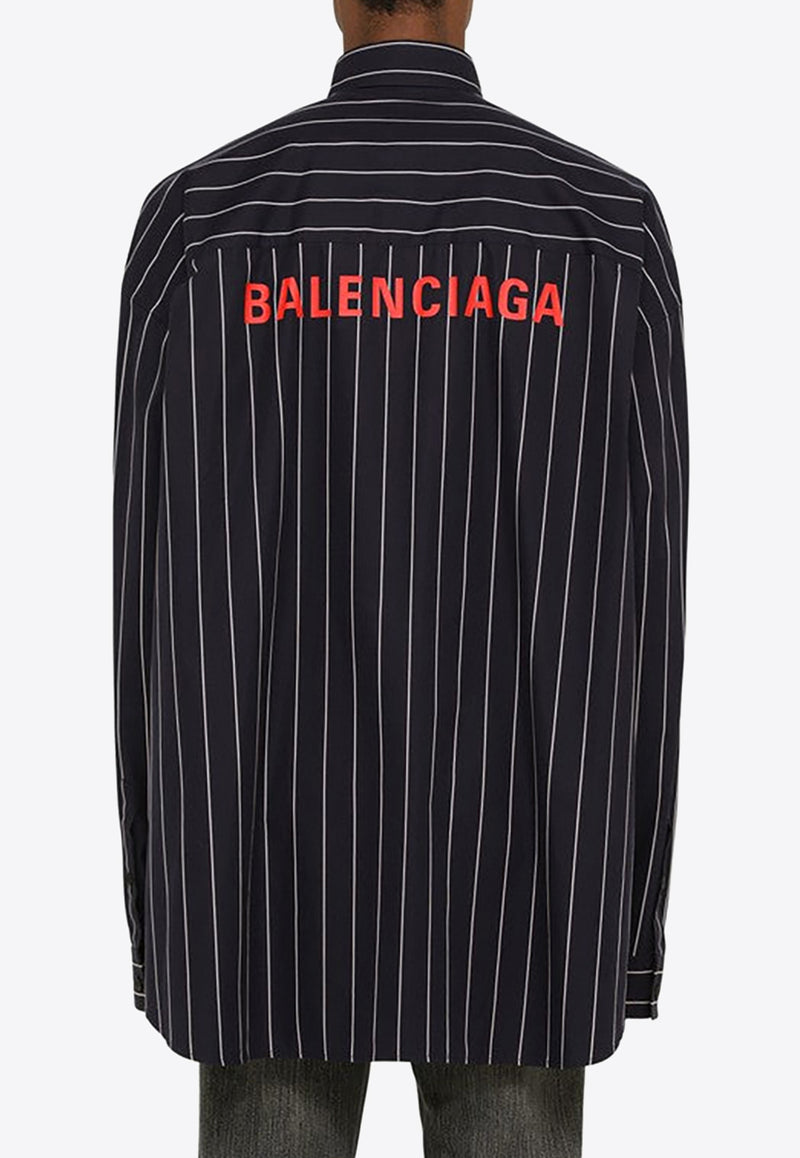Balenciaga Oversized Pinstripe Shirt Navy 725377TOM07/N_BALEN-8502