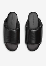 Bottega Veneta Cushion Leather Flat Slides Black 730289V2LR01000_80174