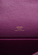 Kelly Pochette Clutch Bag in Violet Ostrich with Gold Hardware