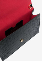 Alexander McQueen Skull Croc-Embossed Leather Top Handle Bag Black 7327981HB0G 1000