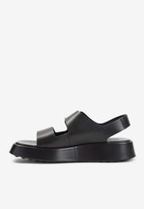 Buckled-Strap Flatform Sandals