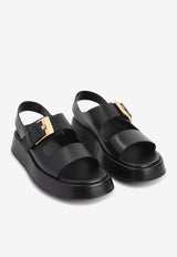 Buckled-Strap Flatform Sandals