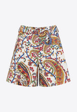 Paisley Print Mini Shorts
