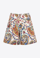 Paisley Print Mini Shorts