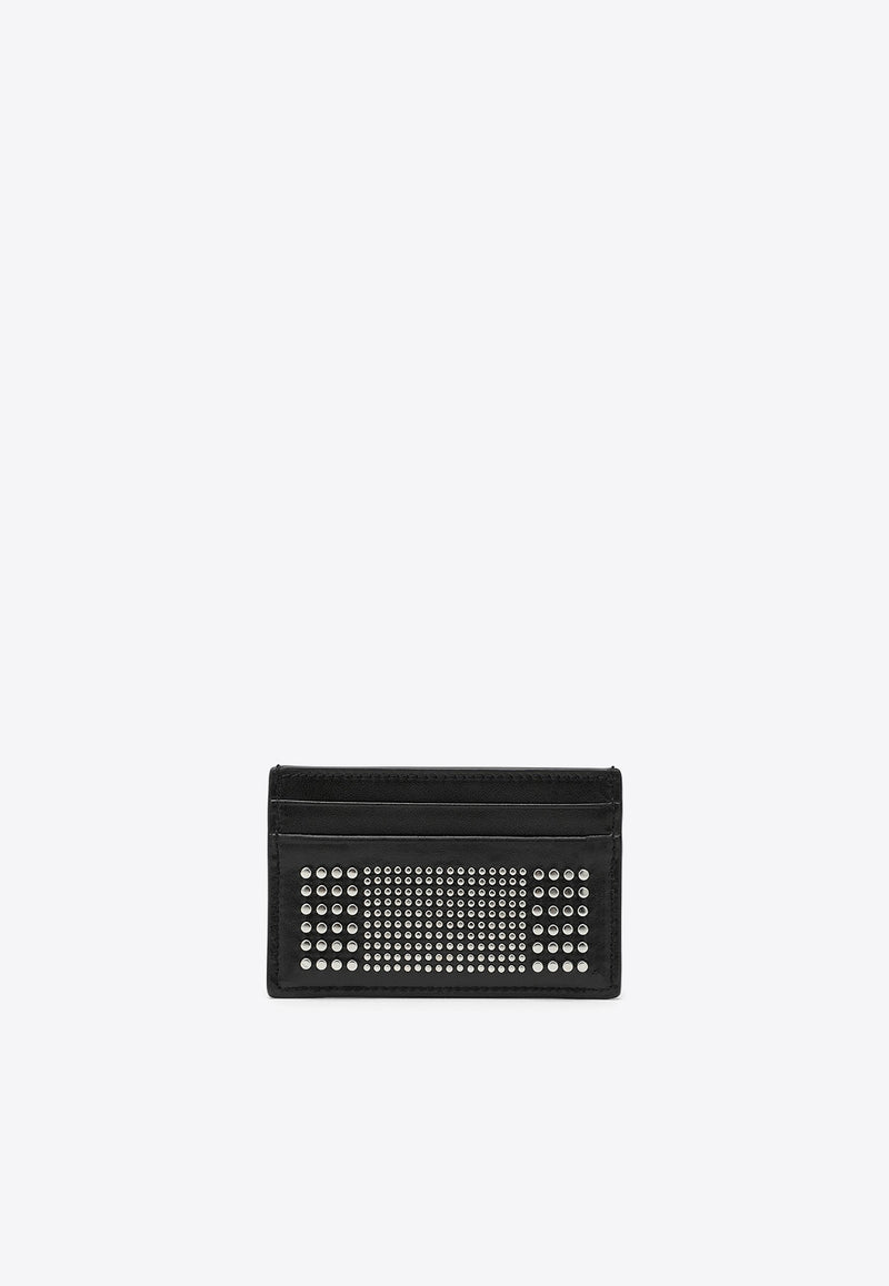 Alexander McQueen Studded Leather Cardholder Black 7362301AAQ2/O_ALEXQ-1000