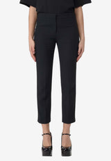 Alexander McQueen Leaf Cigarette Tailored Pants Black 737345QEAAA 1000