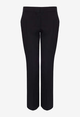 Alexander McQueen Leaf Cigarette Tailored Pants Black 737345QEAAA 1000