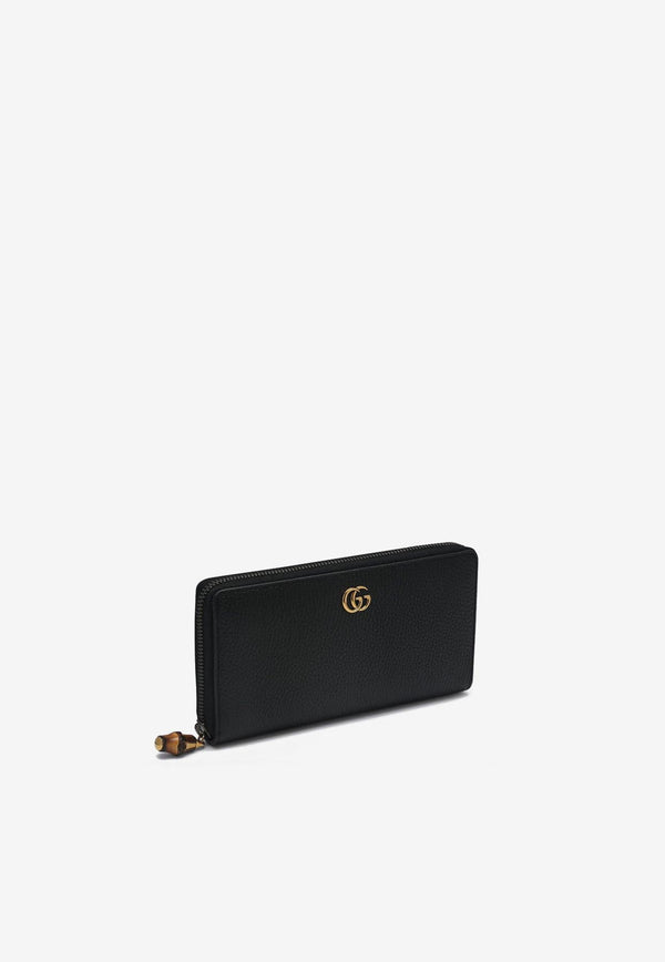 Gucci Double G Zip-Around Leather Wallet Black 739499AABXM/Q_GUC-1000