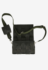 Bottega Veneta Cassette Crossbody Bag in Intreccio Leather 741777V2XU1 3009 Dark Green
