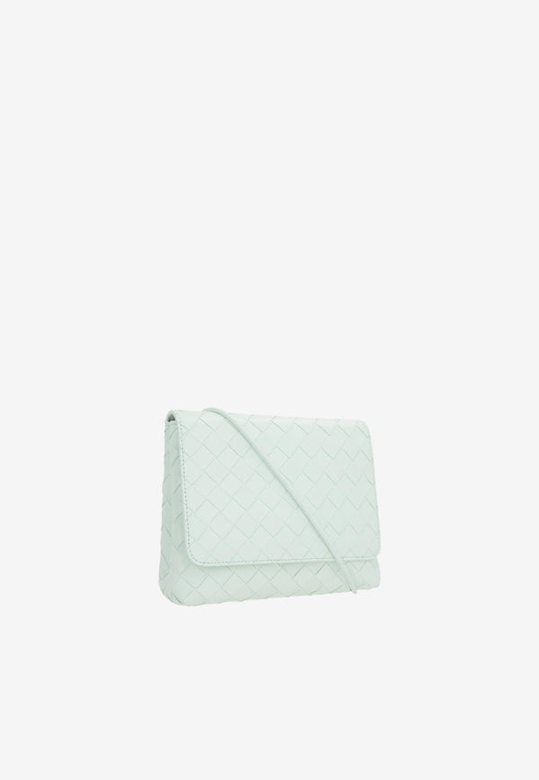 Bottega Veneta Mini Crossbody Bag in Intrecciato Leather 741897VCPP3 1807 Glacier