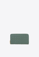 Bottega Veneta Zip-Around Wallet in Intrecciato Leather 742332VCPP2 3198 Aloe