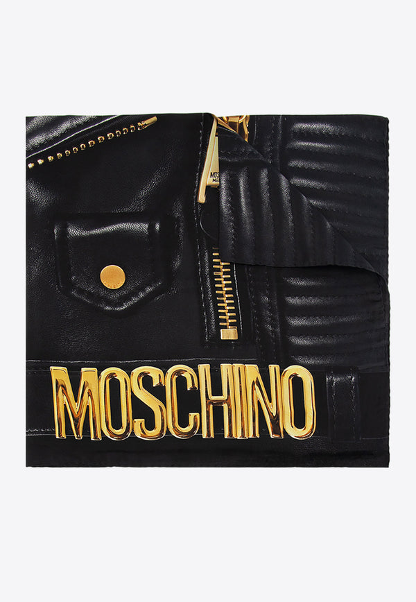 Moschino Jacket Print Silk Scarf Black 03549 0M2054-001
