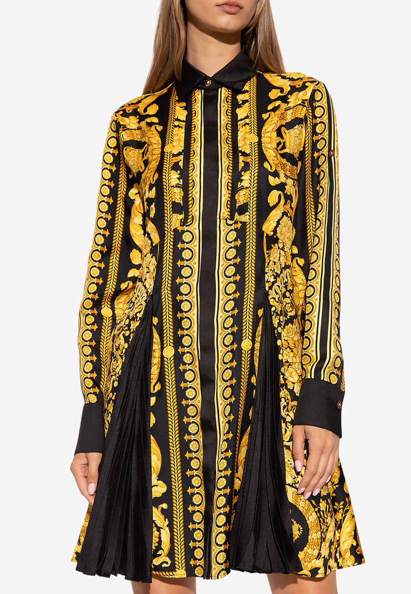 Versace Barocco Mini Shirt Dress in Silk 1000933 1A04236-5B000