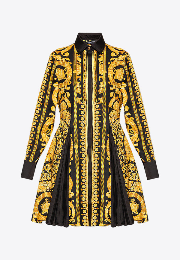 Versace Barocco Mini Shirt Dress in Silk 1000933 1A04236-5B000