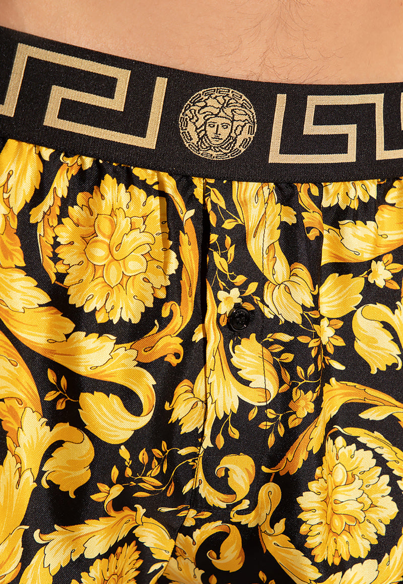 Versace Barocco Silk Pajama Shorts 1000948 1A04661-5B000