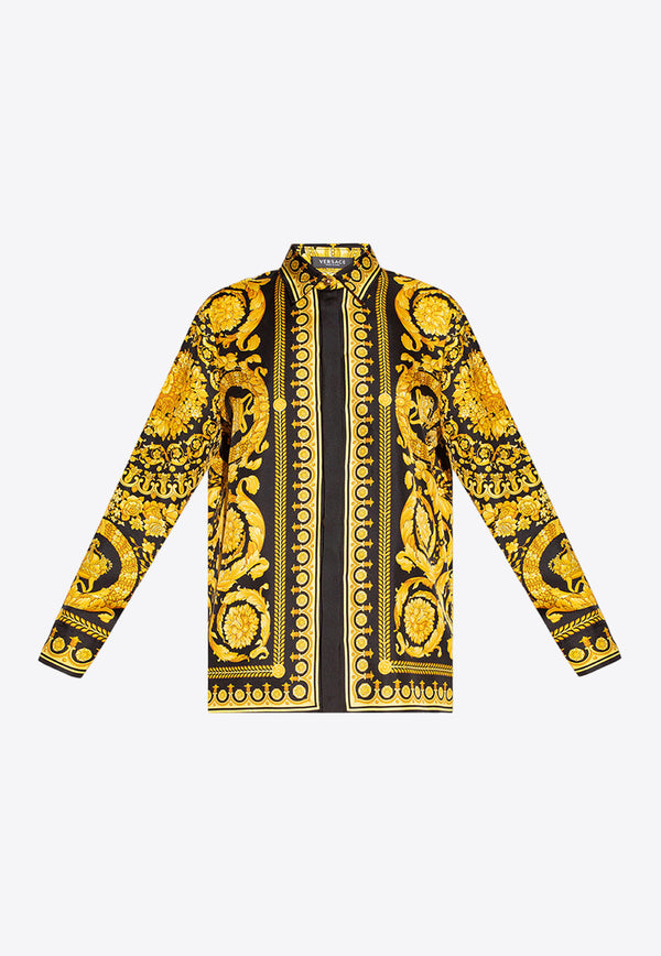 Versace Long-Sleeved Barocco Shirt in Silk 1001360 1A04236-5B000