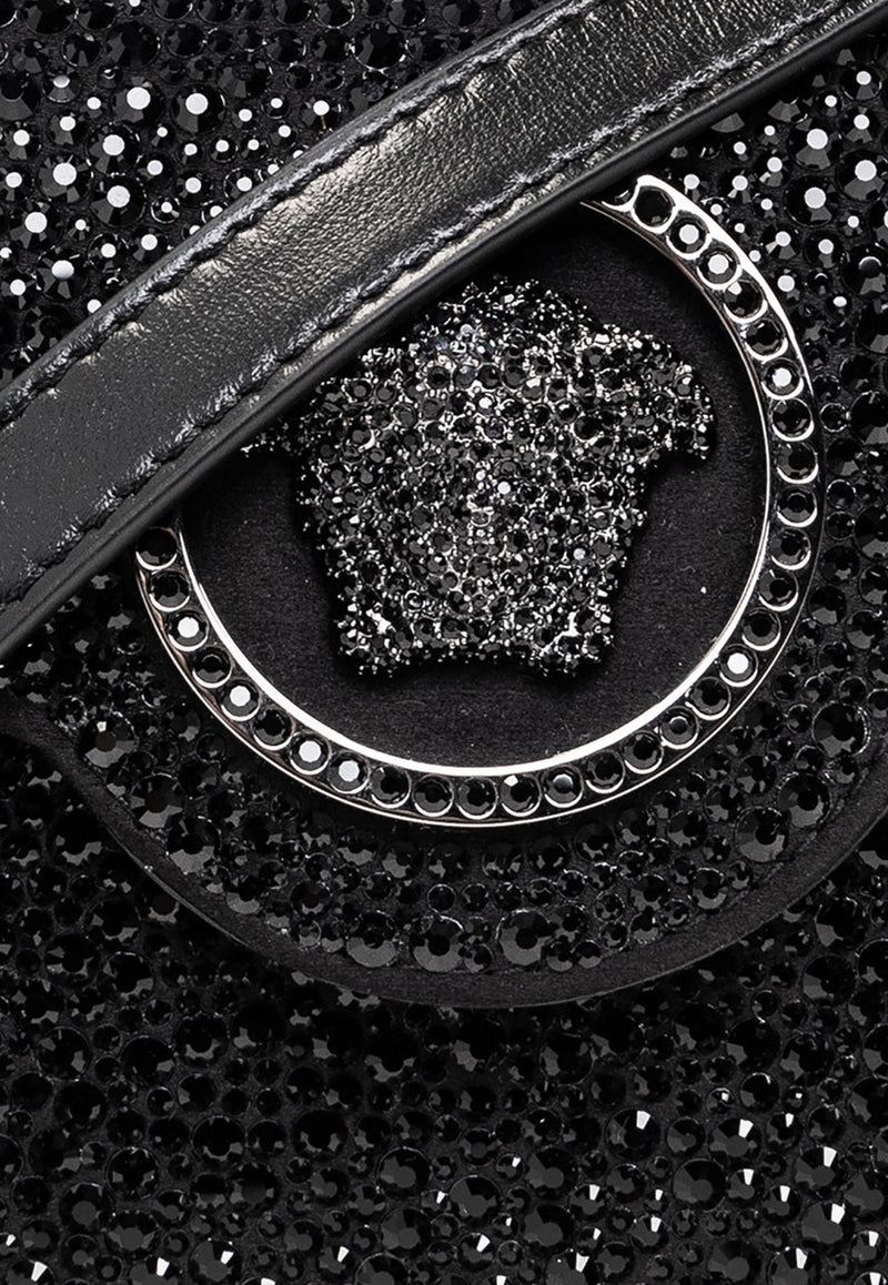 Versace Mini La Medusa Crystal-Embellished Shoulder Bag 1003016 1A06487-1B00E