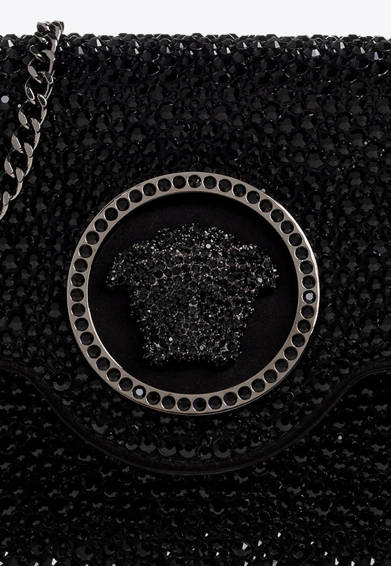 Versace Crystal-Embellished La Medusa Envelope Clutch 1003018 1A06487-1B00E