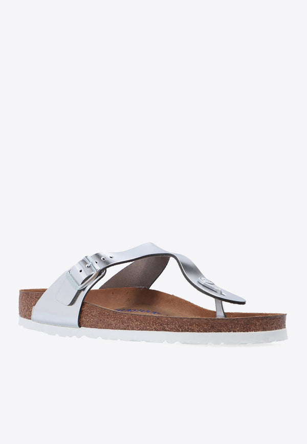 Birkenstock Gizeh Metallic-Leather Thong Sandals 1003674 0-METALLIC SILVER