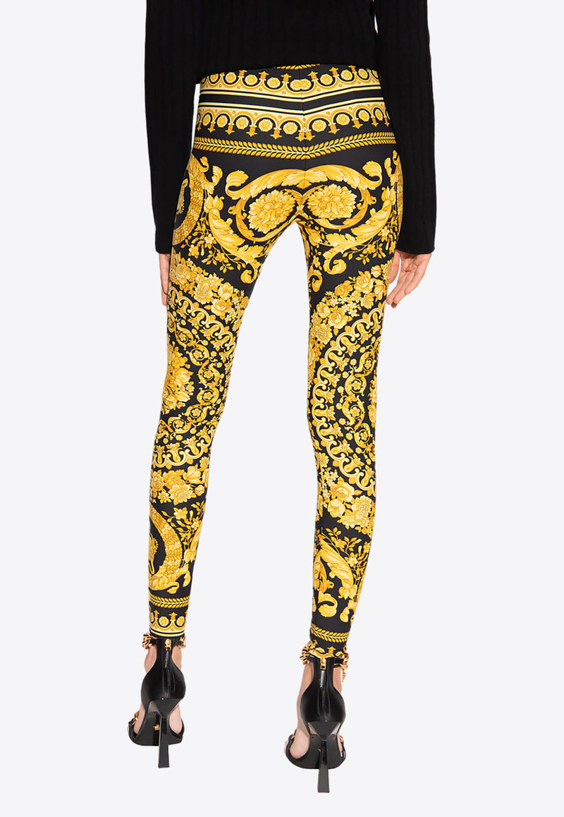 Versace Borocco Print Leggings Yellow 1003900 1A04239-5B000