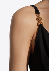 Versace Medusa Plaque Midi Dress Black 1008745 1A01253-1B000