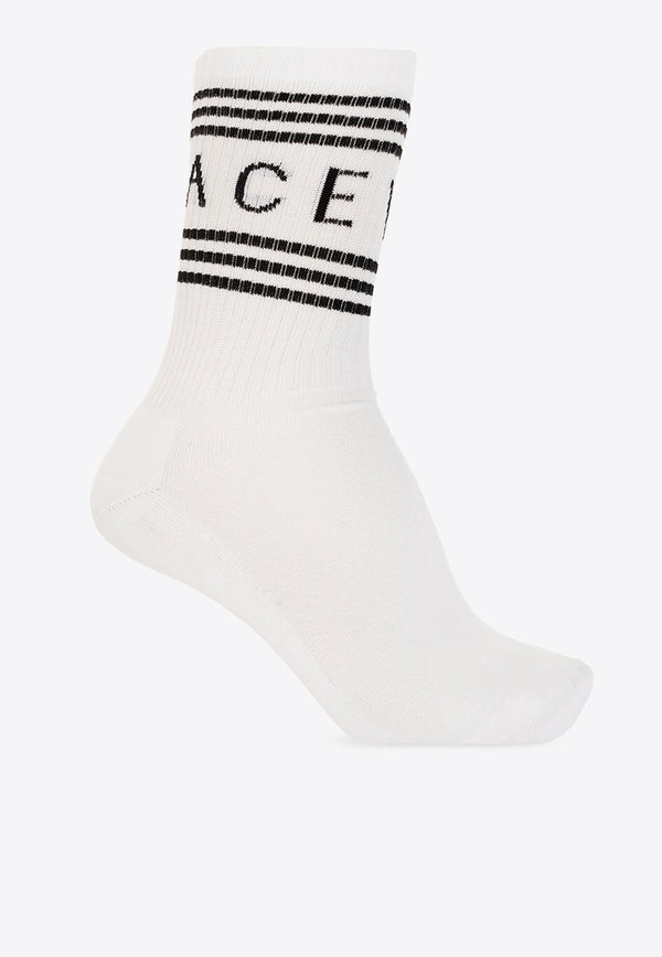 Versace Logo Intarsia Socks White 1008835 1A06357-2W020