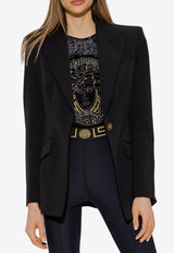Versace Single-Breasted Wool Blazer Black 1009095 1A06608-1B000