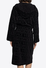 Versace Monogram Jacquard Bathrobe Black 1010422 1A07545-Z4800