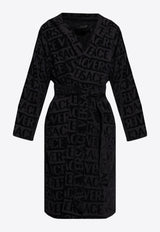 Versace Monogram Jacquard Bathrobe Black 1010422 1A07545-Z4800