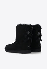 UGG Kids Girls Bailey Bow II Suede Snow Boots Black 1017394K 0-BLK