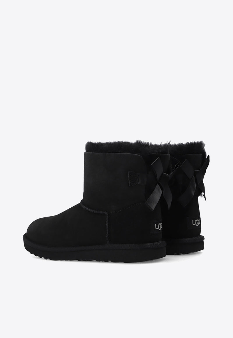 UGG Kids Girls Mini Bailey Bow II Snow Boots Black 1017397K 0-BLK