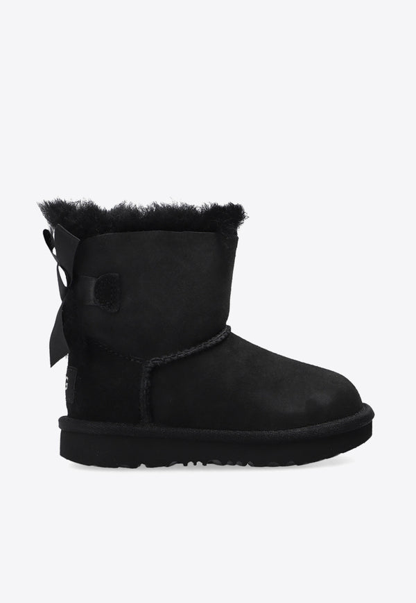 UGG Kids Girls Mini Bailey Bow II Snow Boots Black 1017397T 0-BLK