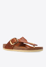 Birkenstock Gizeh Big Buckle Leather Thong Sandals 1018745 0-COGNAC