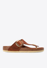 Birkenstock Gizeh Big Buckle Leather Thong Sandals 1018745 0-COGNAC