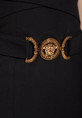 Versace Medusa V-neck Midi Dress Black 1008252 1A02395-1B000