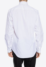 Versace Long-Sleeved Shirt with Logo Embroidery White 1008562 1A06145-1W000