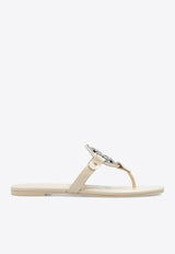 Tory Burch Miller Nappa Leather Logo Sandals Beige 136593 0-122