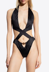 Versace Halterneck One-Piece Swimsuit Black 1008659 1A06208-1B000