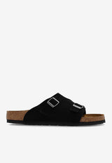 Birkenstock Zurich Suede Double-Buckle Slides  Black 1025045 0-BLACK