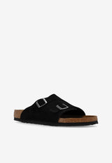 Birkenstock Zurich Suede Double-Buckle Slides  Black 1025045 0-BLACK