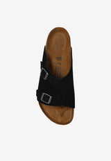 Birkenstock Zurich Suede Double-Buckle Slides  Black 1025045 0-BLACK