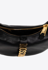 Moschino Logo Belt Leather Hobo Bag Black 2227 A7472 8008-555
