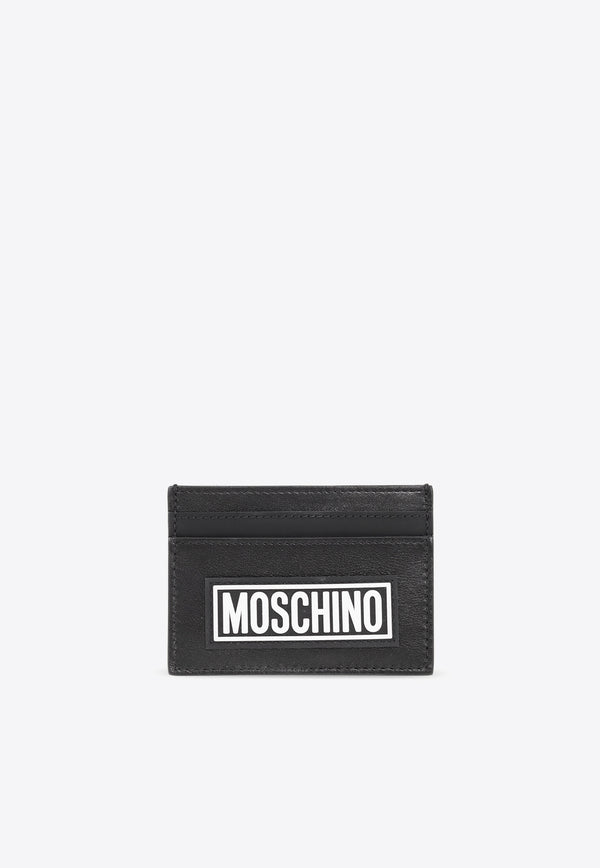 Moschino Logo Patch Leather Cardholder Black 222Z2 A8123 8001-1555