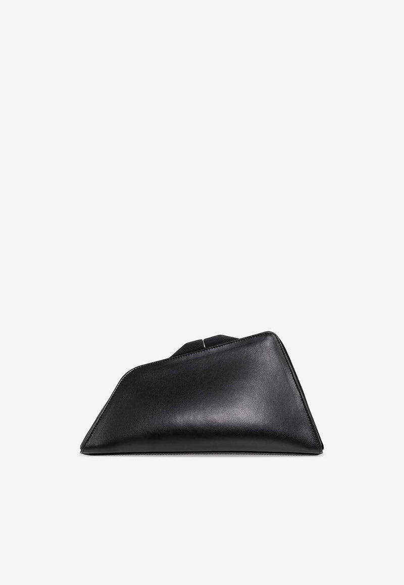 The Attico 8.30PM Oversized Leather Clutch Black 231WAH01BLACK