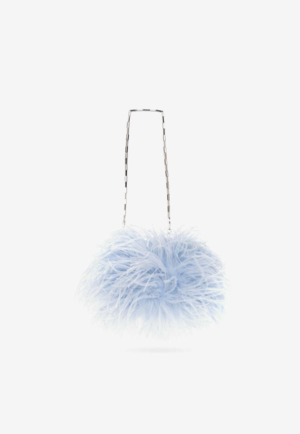 Midnight Feather-Embellished Clutch Bag The Attico 231WAH40 V015F-014