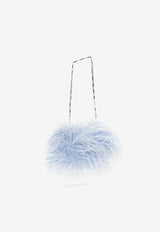 Midnight Feather-Embellished Clutch Bag The Attico 231WAH40 V015F-014