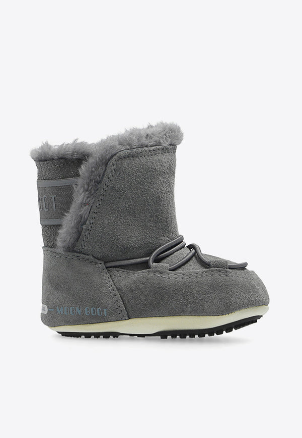 Moon Boot Kids Boys Crib Suede Ankle Boots Gray 340103 00-002